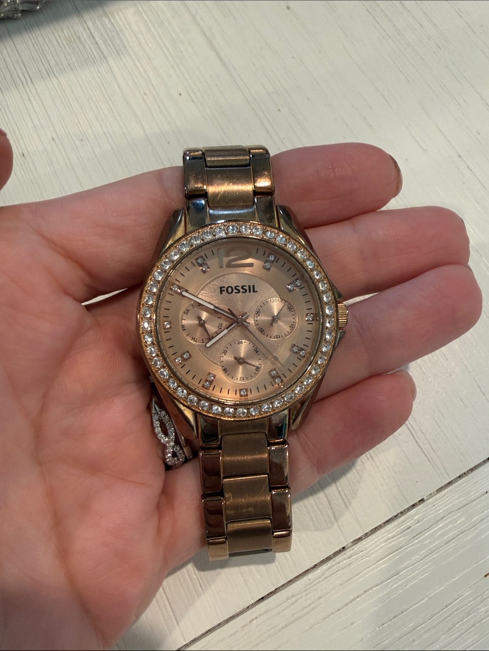 Riley Multifunction Rose Gold-Tone Stainless Steel Watch